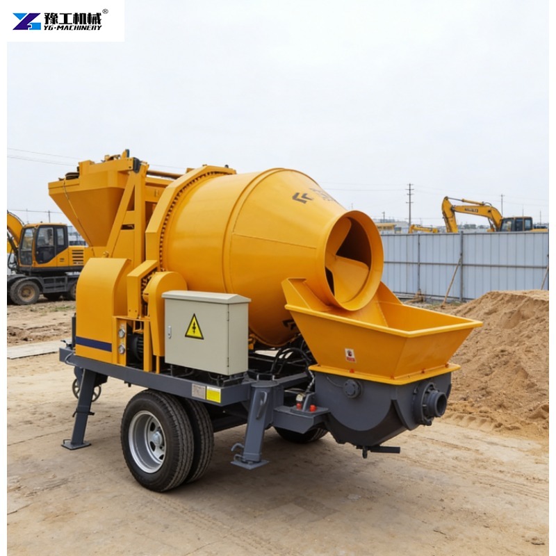 Concrete Mixer Machine - Anhänger-Montierter Elektrischer Betonmischer mit Pumpe und
