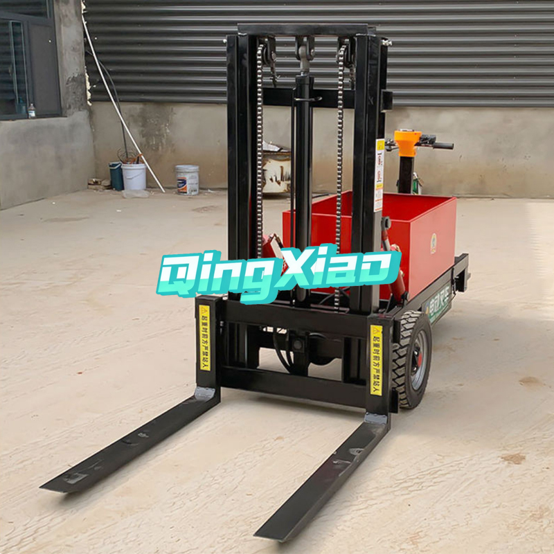 Electric Forklift - Tragbarer Mini-Halbelektrischer Gabelstapler Kleiner Selbstladender Hubstapler