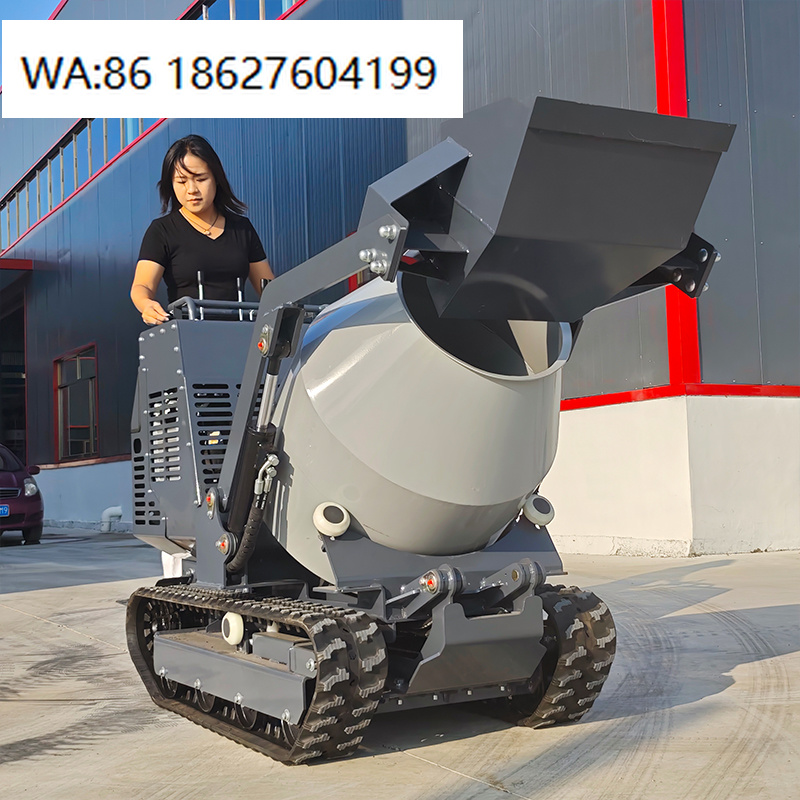 Concrete Mixer Machine - 750kg Kompakter Raupenbetonmischer Zusatzgerät Mobile Mischmaschine